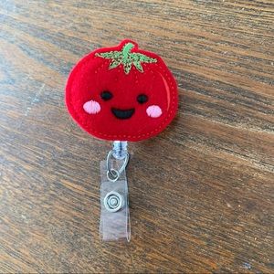 NWT Cute Tomato Badge Reel